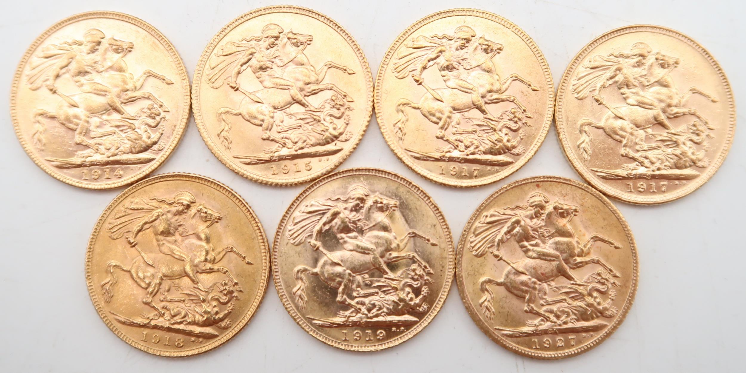 THE ROYAL MINT The Sovereign Mintmark Collection of Seven Sovereigns from George V Number 134/958 - Image 3 of 3