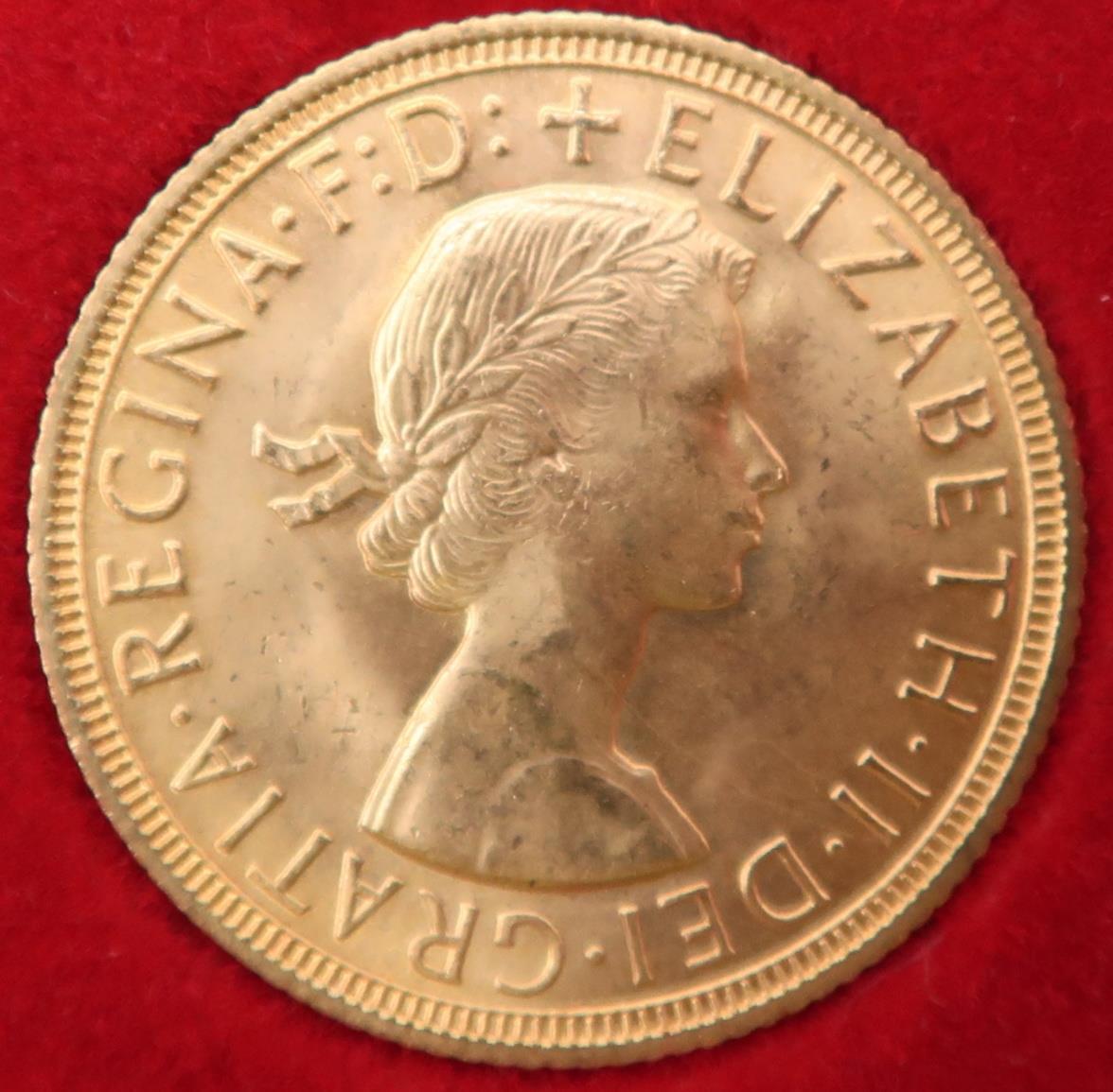 ELIZABETH II (1952-2022) 1 Sovereign 1958 Obverse 1st portrait of Queen Elizabeth II laureate