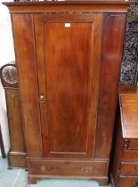 A Victorian mahogany single door wardrobe, 182cm high x 95cm wide x 46cm deep Condition Report: