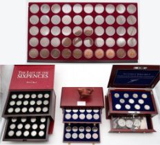 DANBURY MINT collectors cases to include The Last of the Sixpences, The Complete World War II