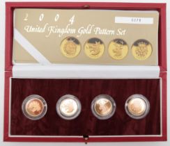 ROYAL MINT Gold One Pound Pattern Collection Heraldic Beasts 2004 a 4 coin set. Unicorn Scotland