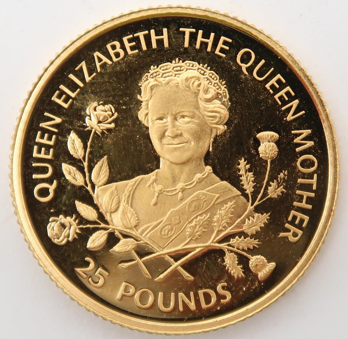 ELIZABETH II (1952-2022) 25 Pounds -The Queen Mother Obverse bust of Queen Elizabeth II legend - Image 2 of 2