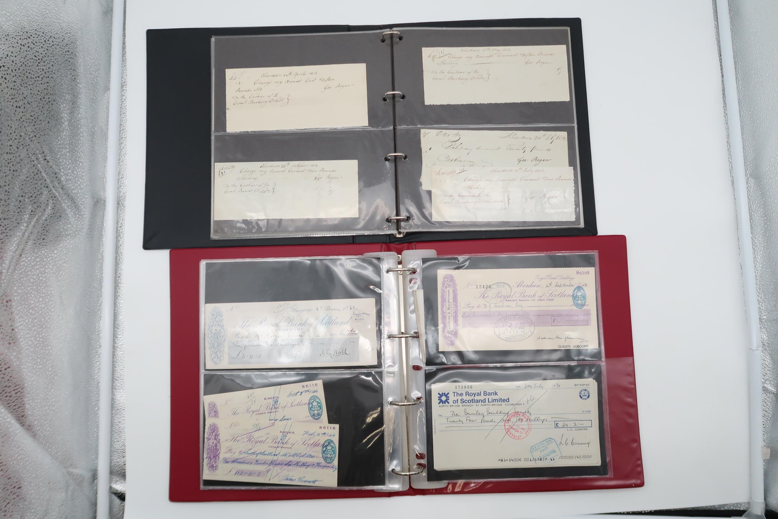 A collection in two binders of promissory notes and cheques issued by various Scottish regional - Image 4 of 4