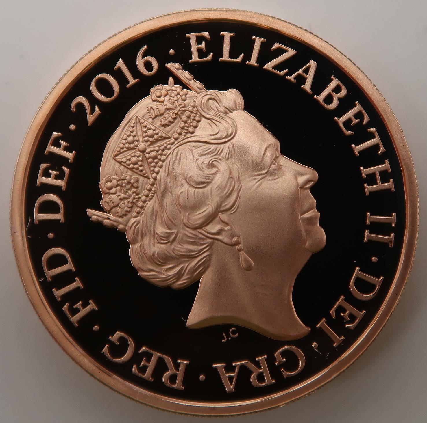 ELIZABETH II Last Round Pound; Royal Mint Gold Proof 2016 Obverse fifth crowned portrait of HM Queen - Image 5 of 5