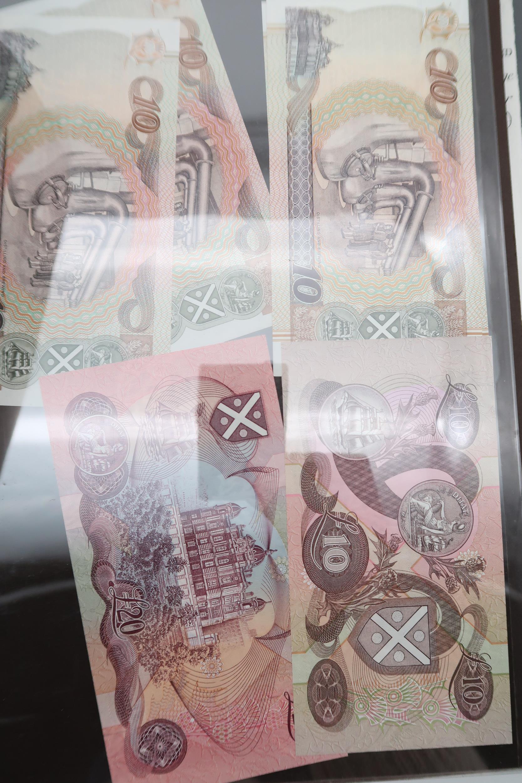 Bank of Scotland a collection in a binder of banknotes with £100, £50, £20, £10, £5, £1 to include - Image 10 of 14