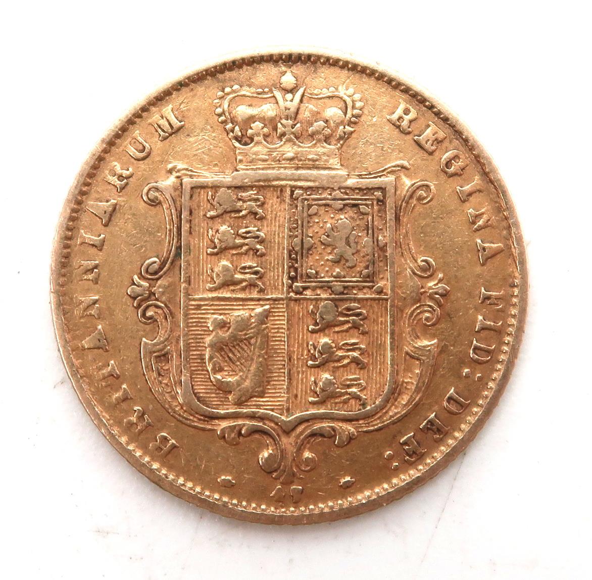 VICTORIA ½ Sovereign 1876  Obverse young uncrowned portrait of Queen Victoria left, legend around, - Image 2 of 3