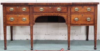 A 19th century mahogany sideboard with central single drawer flanked by bottle drawer on right and