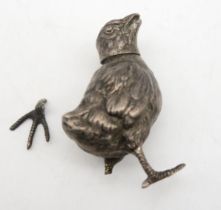 A Novelty silver bird pepper pot, by R H H, Sheffield 1927, 67gms  Condition Report:Available upon