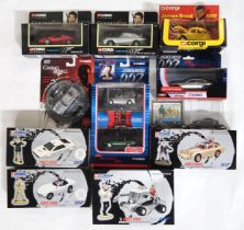 Packaged Corgi James Bond model vehicles of mixed age, to include Classics series 65201 Moon Buggy &