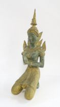 A Thai gilt bronze kneeling deity Condition Report:Available upon request