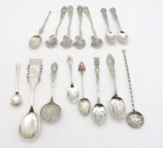 A collection of silver flatware including four William IV ice cream spoons, by Joseph & George