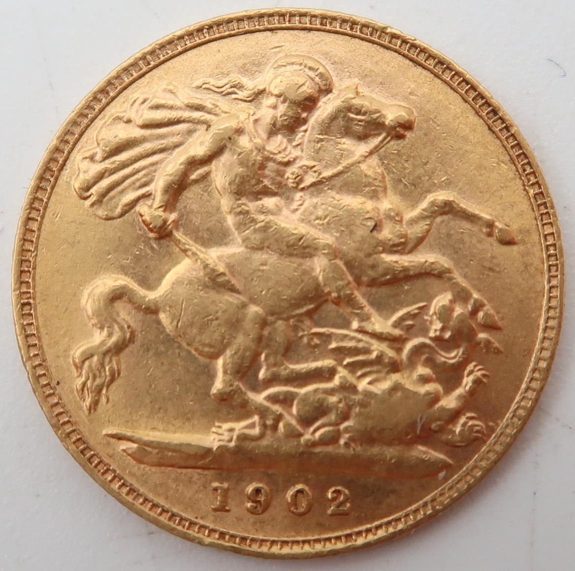 EDWARD VII ½ Sovereign 1902 Obverse portrait of King Edward VII facing right legend around - Image 2 of 3