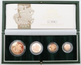 ELIZABETH II (1952-2022) Gold Proof Four Coin Sovereign Collection 2005 St George and the Dragon