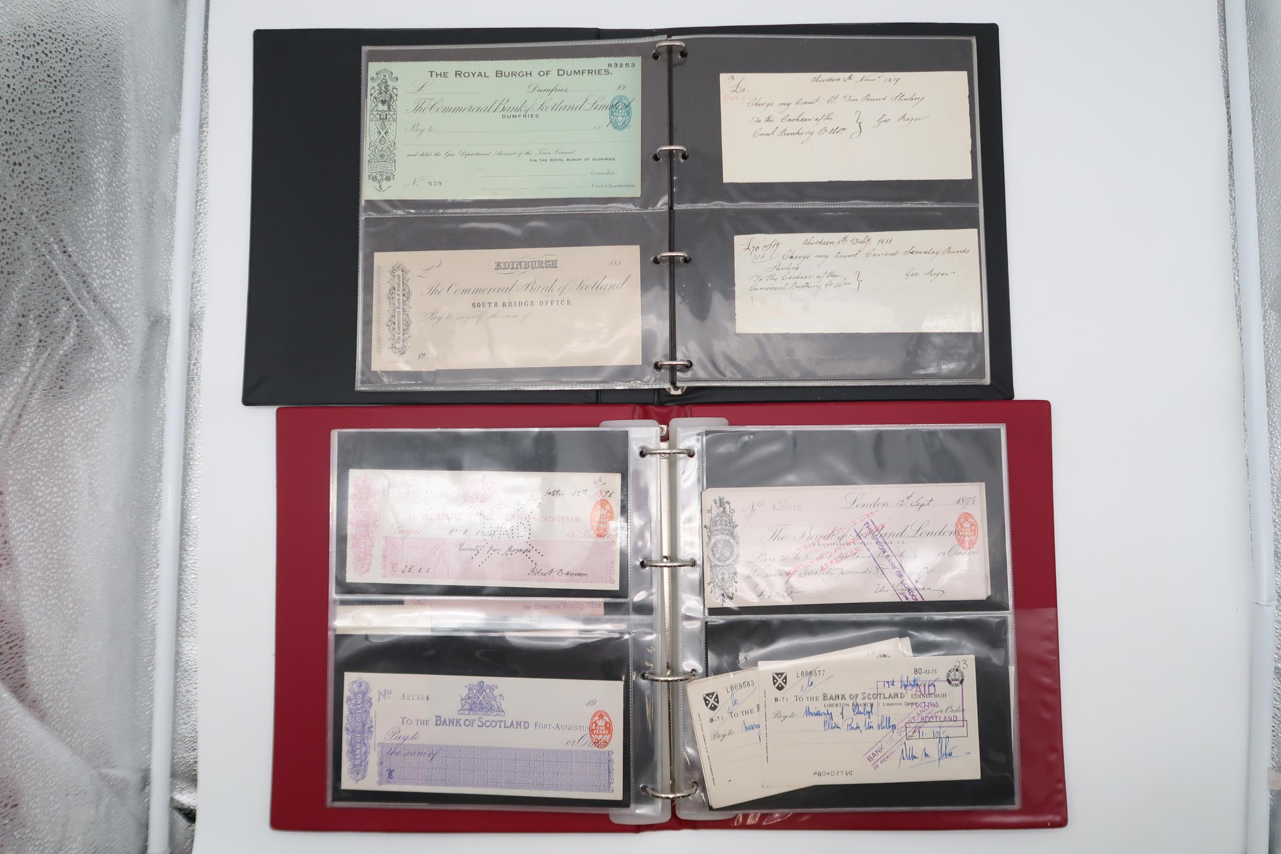 A collection in two binders of promissory notes and cheques issued by various Scottish regional - Image 2 of 4