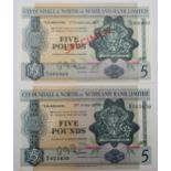 BANKNOTES Clydesdale & North of Scotland Bank specimen £5 note 1st February 1963 Fairbairn
