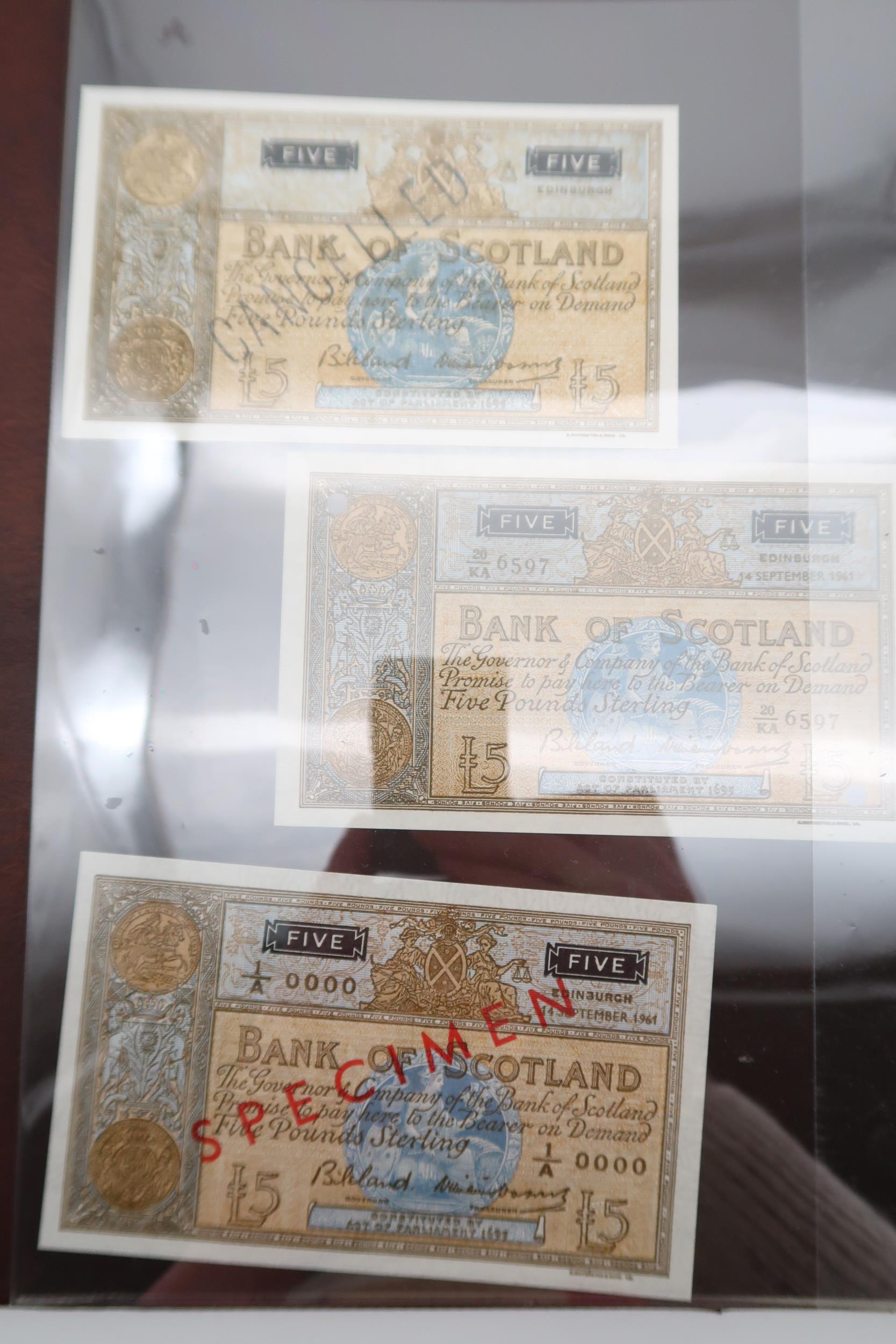 Bank of Scotland a collection in a binder of banknotes with £100, £50, £20, £10, £5, £1 to include - Image 11 of 14