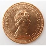 Elizabeth II (1952-2022) 1 Sovereign 1976 Obverse second crowned portrait of HM Queen Elizabeth II