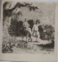 WILLEM BASSE (DUTCH 1613-1672)  THE FLYGHT INTO EGYPT  Etching, 12 x 12.1cm   Together with other
