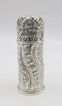 A Victorian silver sugar caster, by Horace Woodward & Co., London 1889, of cylindrical form, with