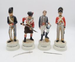 Four Coalport Battle of Waterloo figures including Corporal, Royal Horse Artillery, Sergeant,
