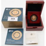 ELIZABETH II Last Round Pound; Royal Mint Gold Proof 2016 Obverse fifth crowned portrait of HM Queen