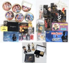 A large and varied selection of James bond collectables, to include a replica Octopussy Number One's