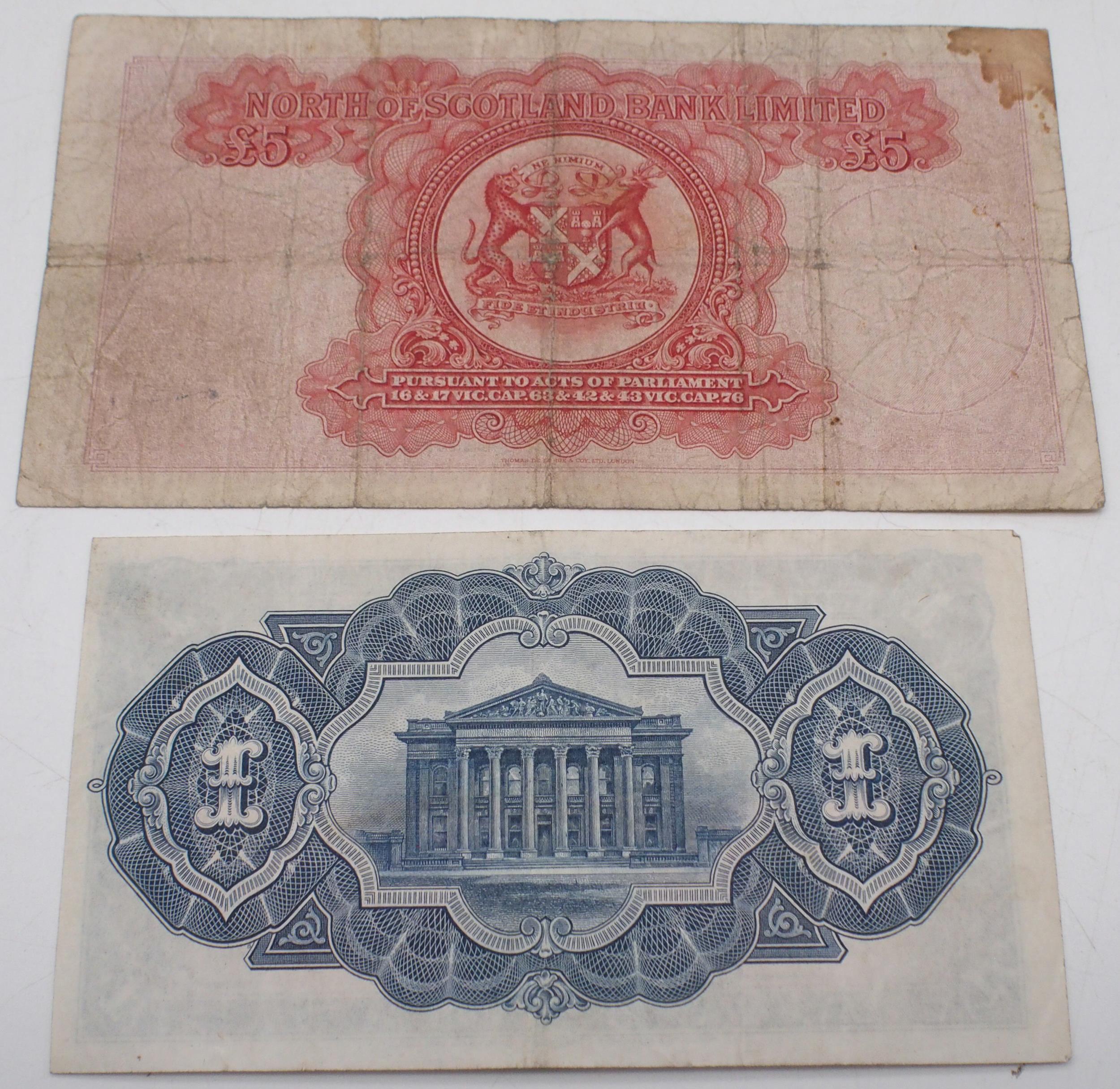 The Royal Bank of Scotland £5 Edinburgh 1st April 1958 G17467 3395, The North of Scotland Bank - Image 5 of 9