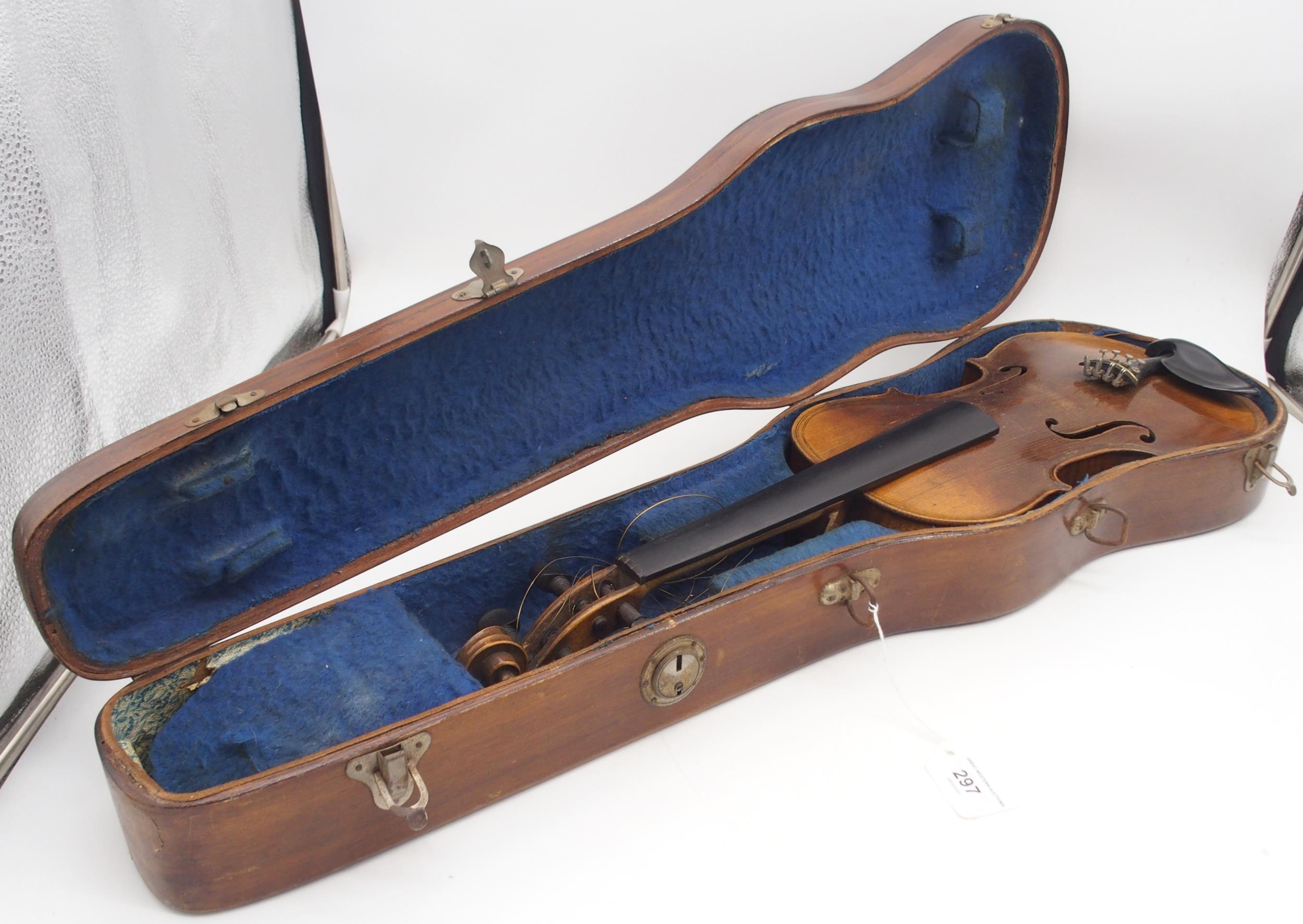 A two piece back violin 35.5cm  Condition Report:Available upon request - Image 10 of 10
