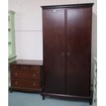A lot to include two door Stag minstrel wardrobe, 192cm high x 101cm wide x 62cm deep and a stag