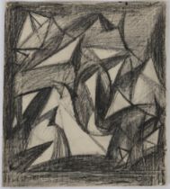 LEO DAVY (ENGLISH 1924-1987)  UNTITLED c.1956  Black pastel on paper, signed upper right, 35.8 x