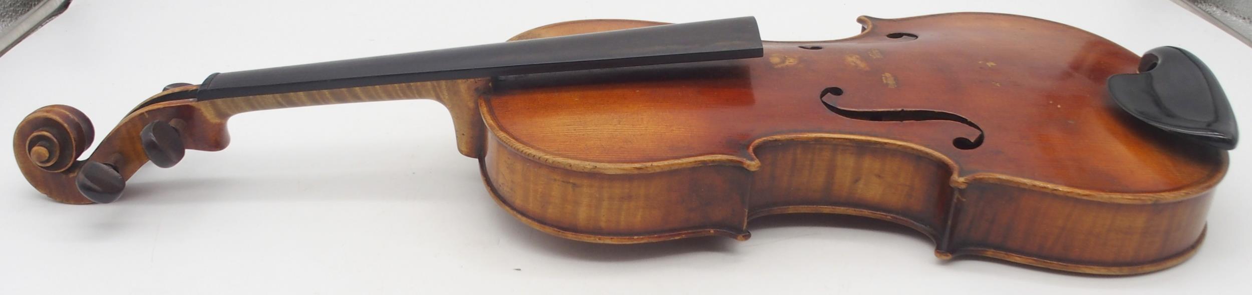 A two piece back violin 35.5cm with case Condition Report:Available upon request - Image 3 of 9