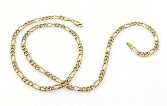 A 9ct bi colour gold figaro chain, length 45cm, weight 10.4gms Condition Report:Available upon
