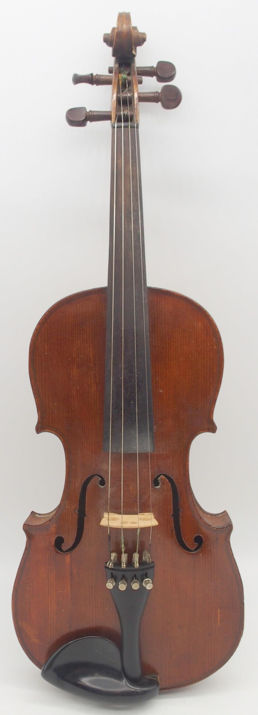 A two piece back violin 35.5cm with case Condition Report:Available upon request