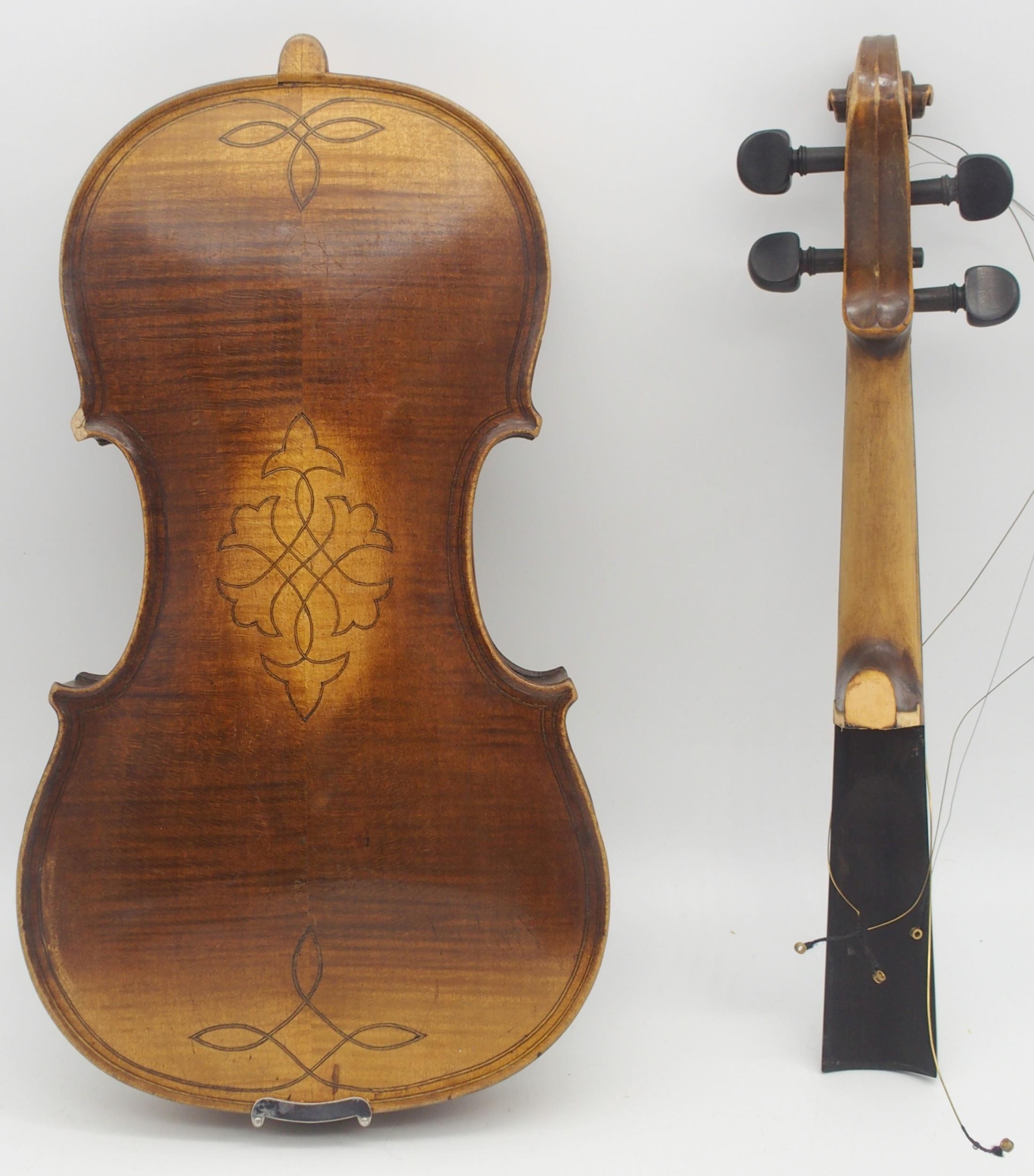 A two piece back violin 35.5cm  Condition Report:Available upon request - Image 2 of 10
