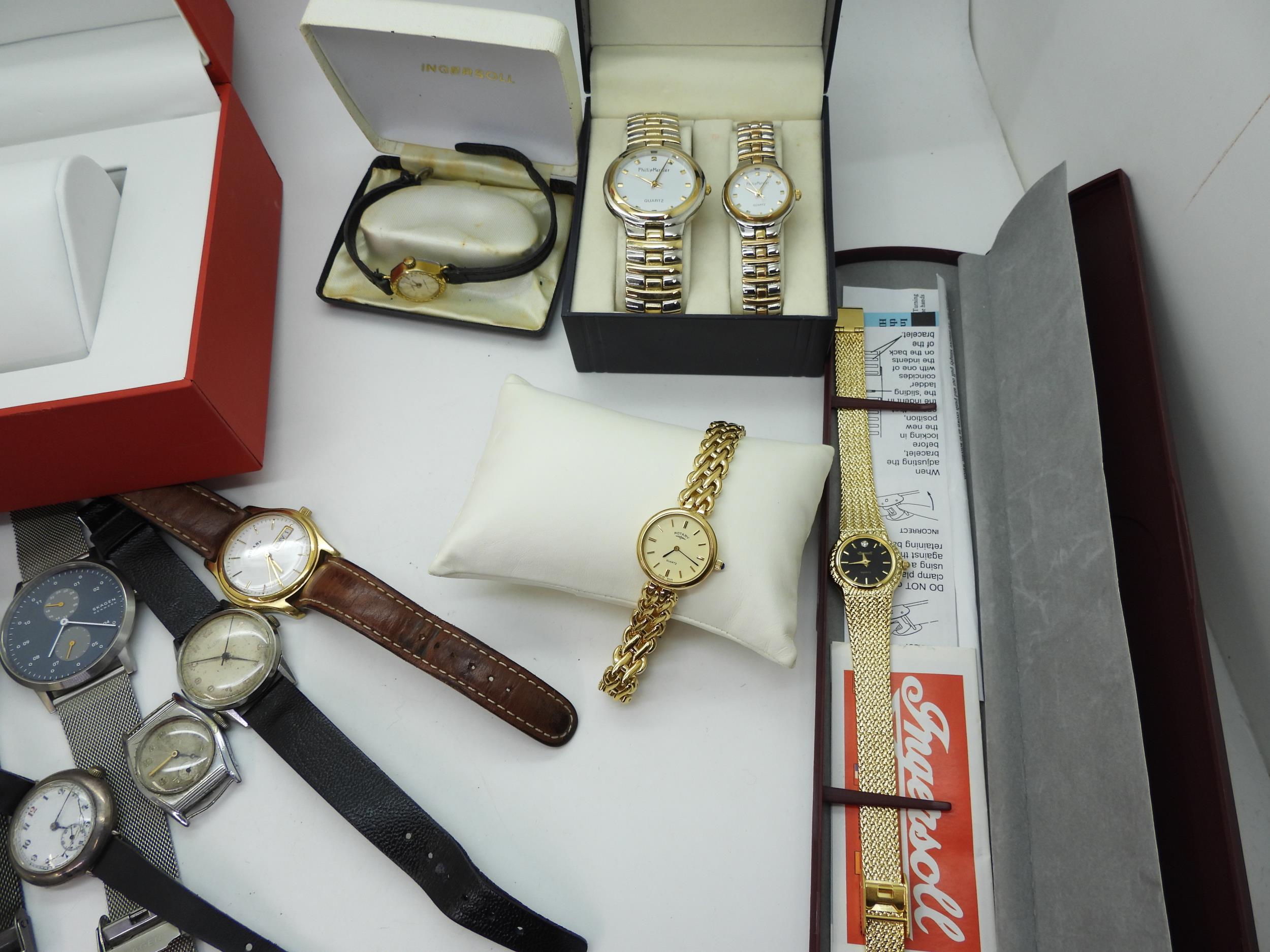 Two Skagen Danish design Gents watches, two silver vintage watches and other items Condition - Image 3 of 3