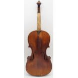 A one piece back 35.5cm two piece top violin with case  Condition Report:Available upon request