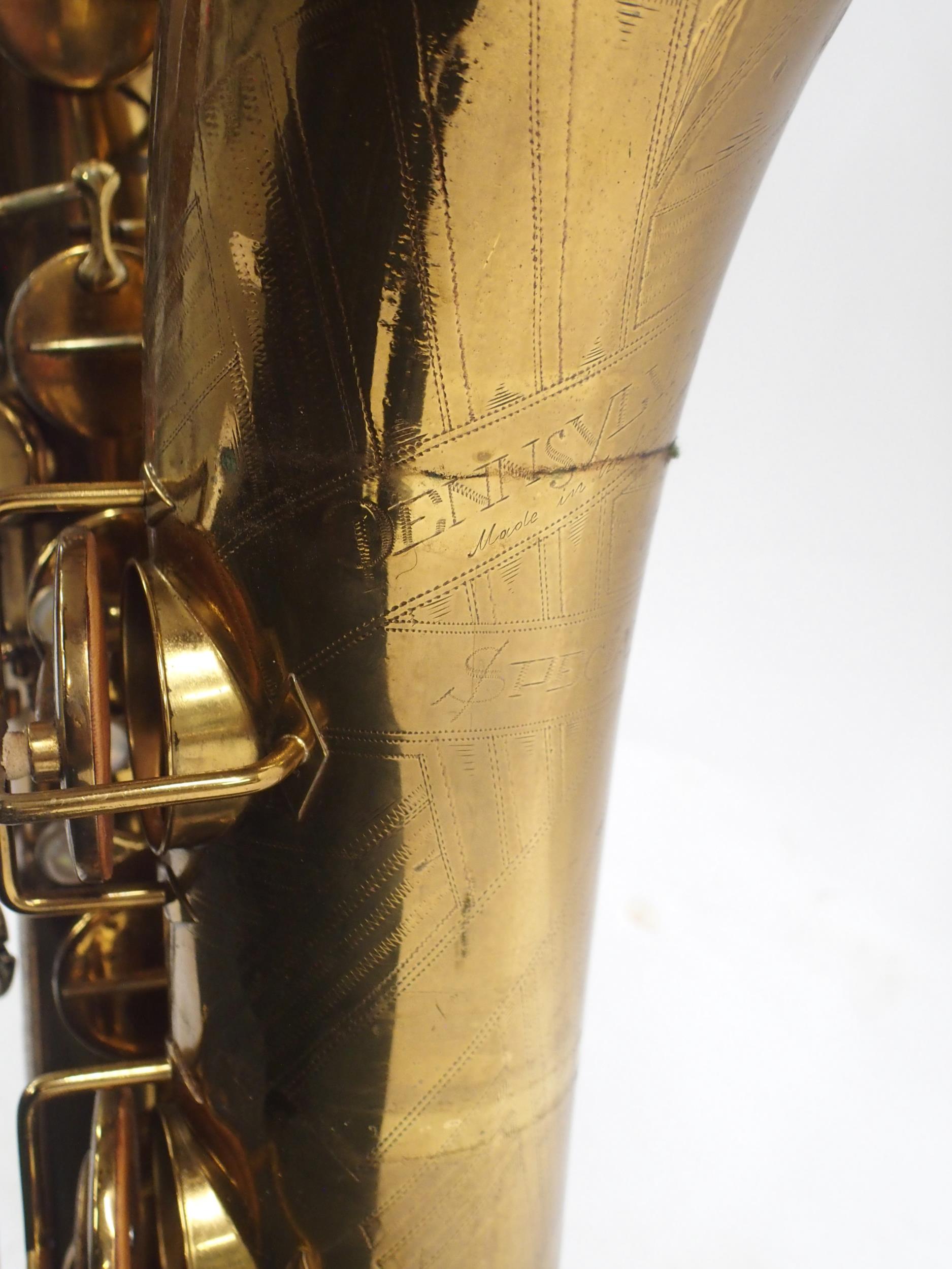 **WITHDRAWN** Pennsylvania Special Baritone Saxophone serial number 261180 engraved "Pensyl - Image 9 of 33