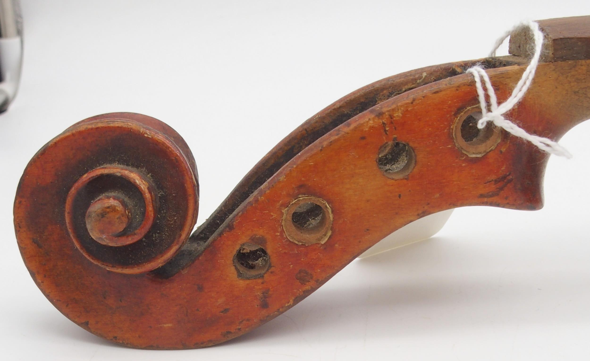 A two piece back violin 35.5cm bearing label with inscription to the interior JOHN S. HARDIE - Image 4 of 12