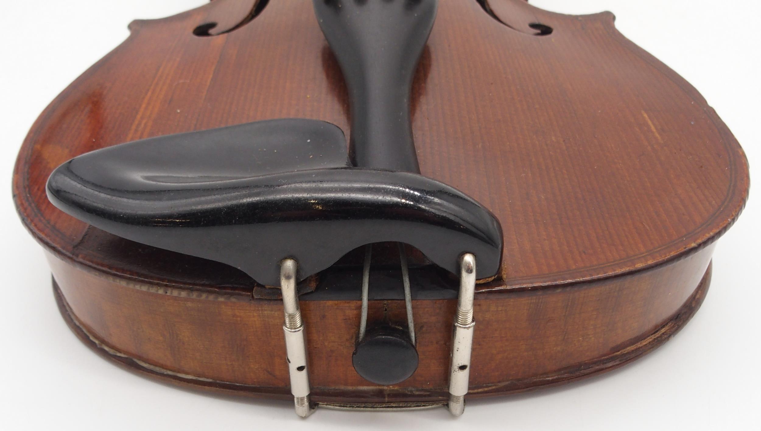 A two piece back violin 35.5cm with case Condition Report:Available upon request - Image 8 of 11