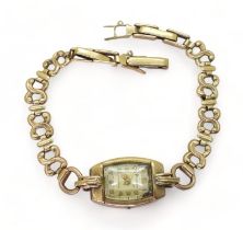 A 9ct gold ladies Helvetia wristwatch, weight including mechanism 14gms Condition Report:Available
