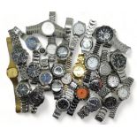 A large collection of fashion watches to include Seiko's, Citizen Eco-Drives, Mortima Super