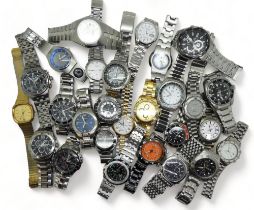 A large collection of fashion watches to include Seiko's, Citizen Eco-Drives, Mortima Super