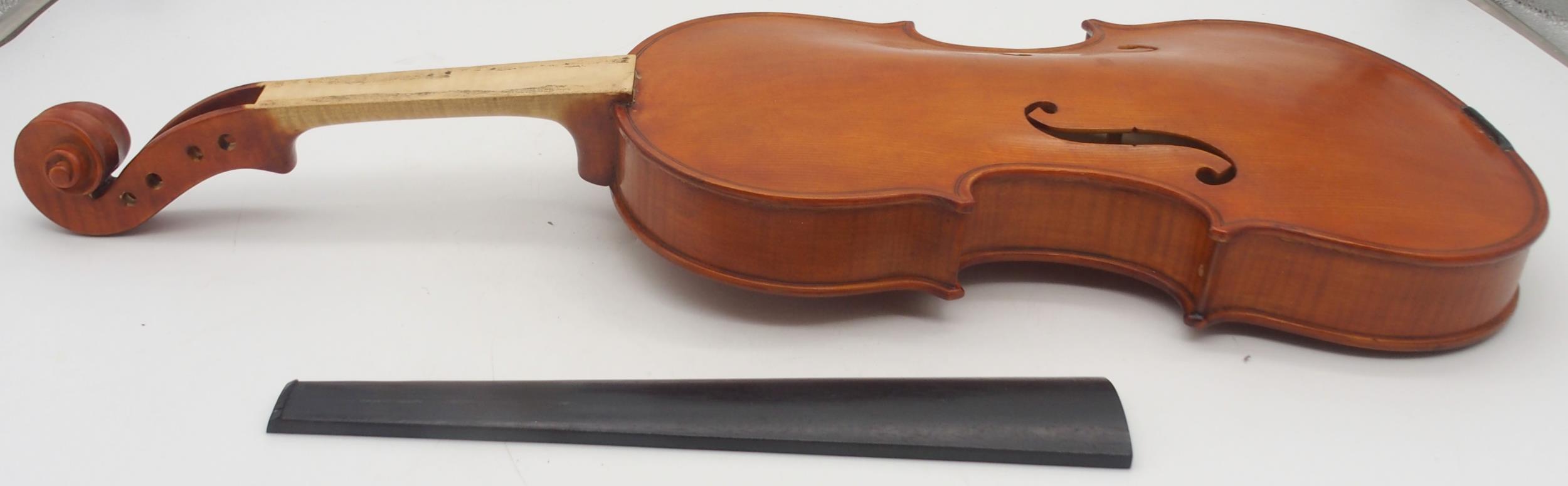 Alexander Youngson a one piece back violin 35.5cm bearing label with inscription to the interior - Image 3 of 10