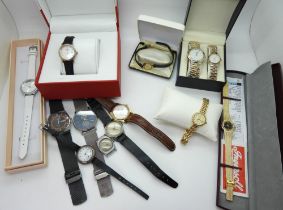 Two Skagen Danish design Gents watches, two silver vintage watches and other items Condition