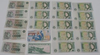 Elizabeth II (1952-2022) A collection of £1 notes , Bank of Scotland £1 Edinburgh 15th October