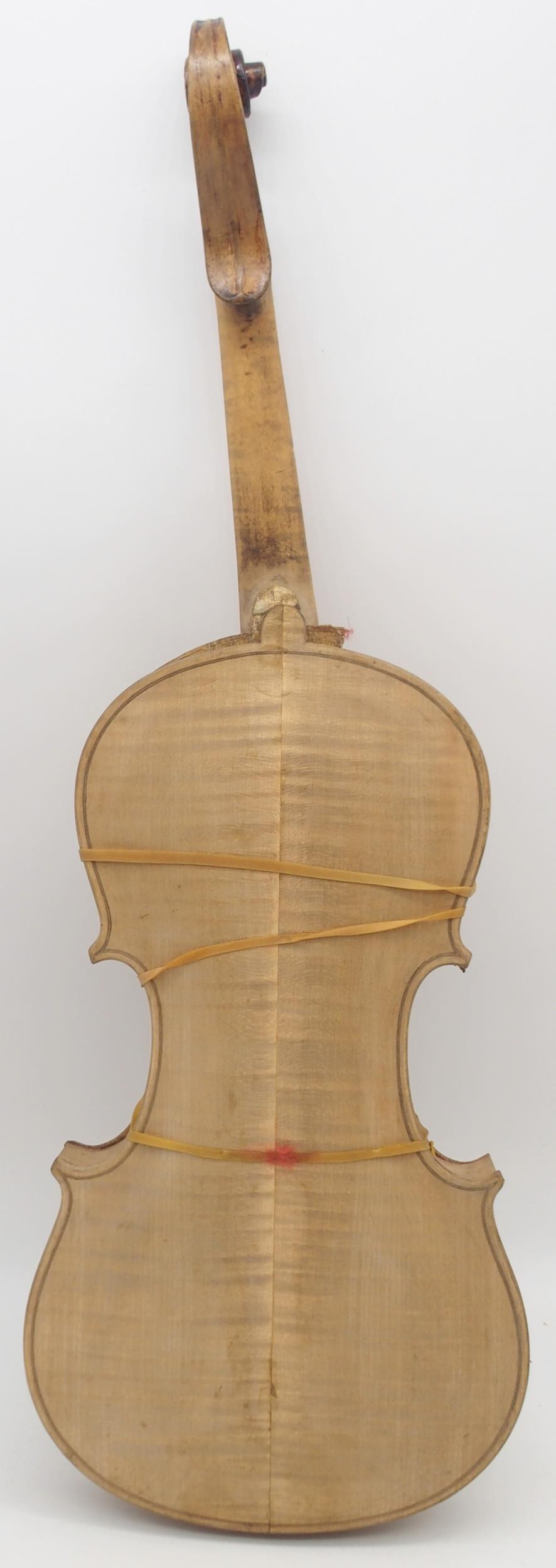 A two piece back violin 35cm with case Condition Report:Available upon request - Image 2 of 10