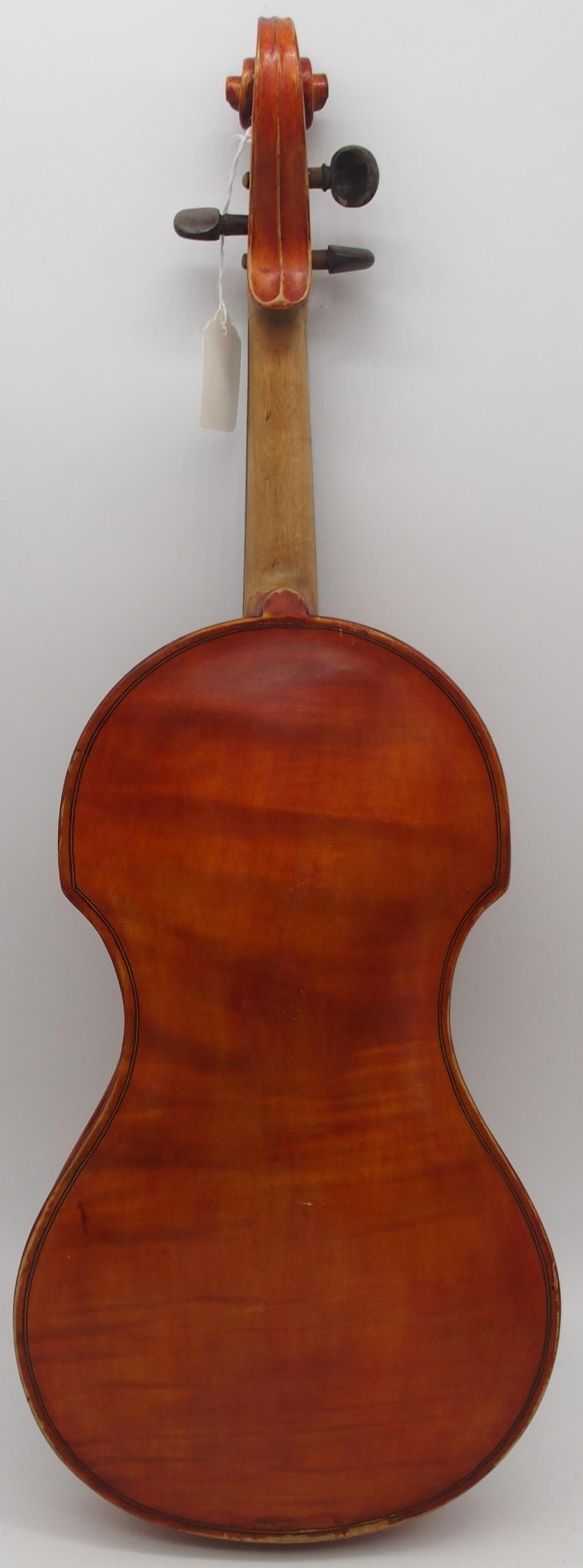 ALEXANDER YOUNGSON a medieval style one piece back violin 35cm bearing label to the interior - Image 2 of 9