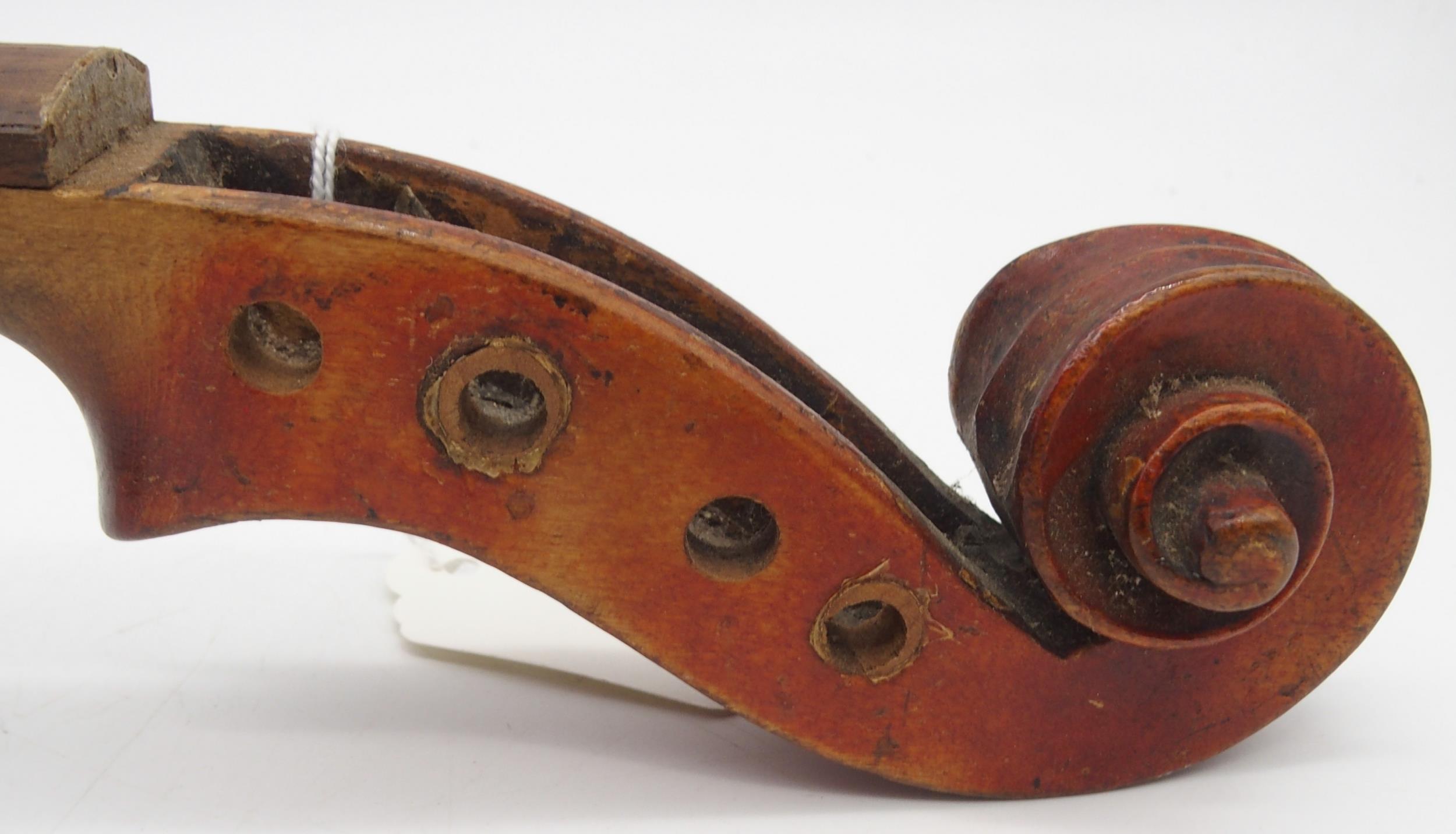 A two piece back violin 35.5cm bearing label with inscription to the interior JOHN S. HARDIE - Image 6 of 12