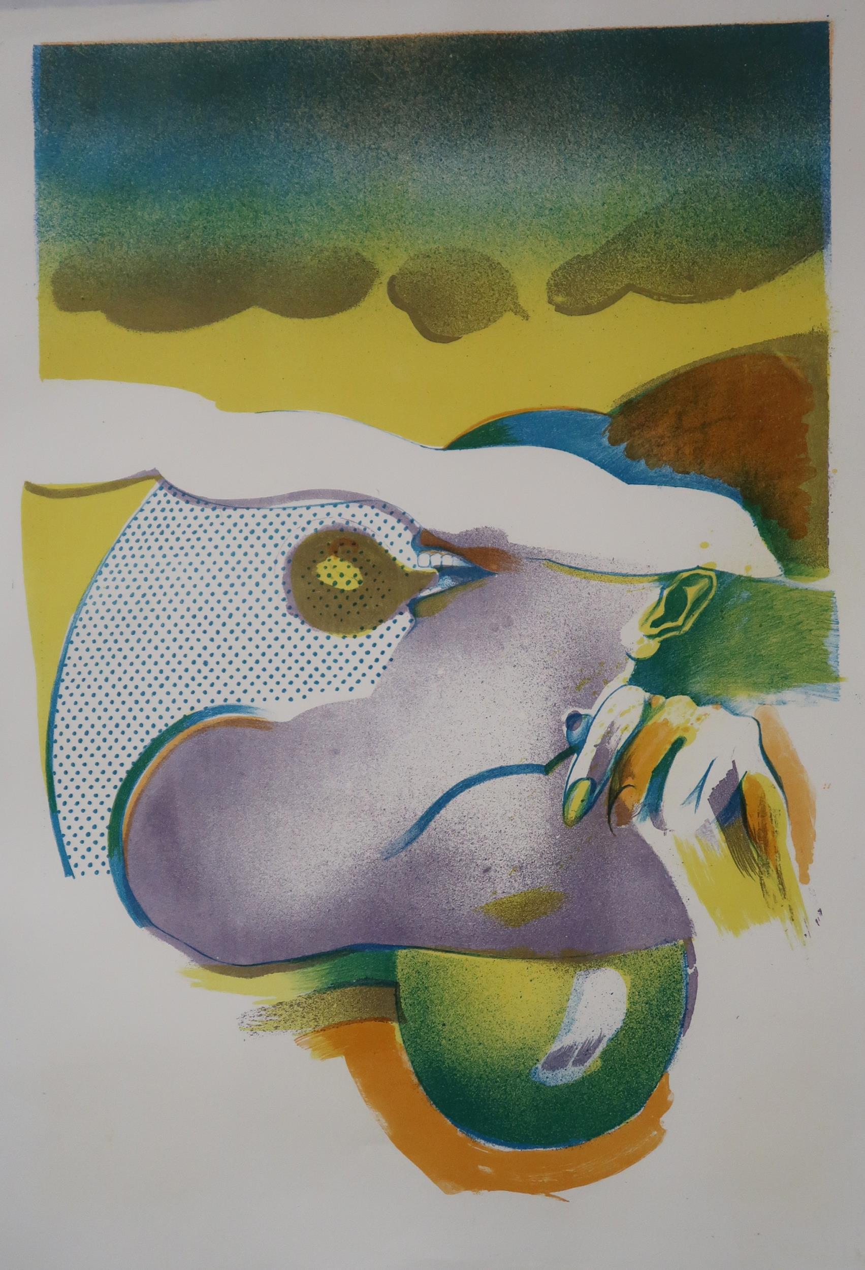 MICHAEL ROSCHLAU (GERMAN b.1942)  ABSTRACT IN YELLOW  Lithograph, signed lower right, dated (19) - Image 10 of 11
