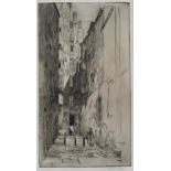 ROBERT EADIE (SCOTTISH 1877-1954)  TOWN CLOSE  Etching, signed lower right, 37 x 22cm Condition